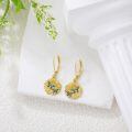 wholesale 925 Sterling Silver Gold Plated Sunflower Blue Enamel Butterfly Drop Earrings-0-4