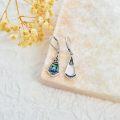 wholesale 925 Sterling Silver Abalone Shell Drop Earrings with Celtic Knot Design-0-3