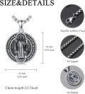 wholesale 925 Sterling Silver Saint Benedict Medal Cross Pendant Necklace for Men Women Catholic  36 Chain Length-0-1