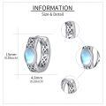 wholesale 925 Sterling Silver Moonstone Celtic Knot Hoop Earrings Oxidized Silver Finish-0-3