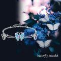 wholesale 925 Sterling Silver Butterfly Opal Charm Bracelet-0-4