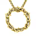 TOUPOP 925 Sterling Silver Crown Of Thorns Cross Necklace Pendant Religious Jewelry-0-0