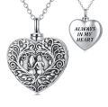 TOUPOP 925 Sterling Silver Heart Urn Necklace For Ashes Cremation Jewelry-0-0