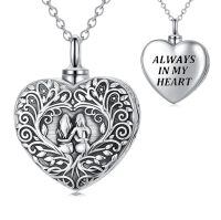 TOUPOP 925 Sterling Silver Heart Urn Necklace For Ashes Cremation Jewelry-undefined