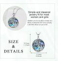 wholesale 925 Sterling Silver Abalone Shell Tree of Life Pentagram Triple Moon Goddess Pendant Necklace-0-4