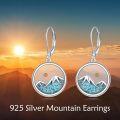 wholesale 925 Sterling Silver Turquoise Mountain Earrings with Mustard Seed Dangle Drops for Skiers Hikers Campers Climbers & Nature Lovers-0-3