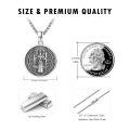 wholesale 925 Sterling Silver St Benedict Medal Necklace Wholesale Religious Pendant Jewelry-0-4