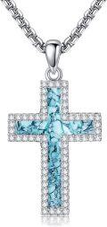 wholesale Sterling Silver Cross Pendant Necklace Religious Jewelry Gift for Women Men-0-5