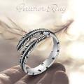 TOUPOP Sterling Silver & Daisy Ring Vintage Feather Jewelry For Women-0-1