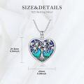 wholesale 925 Sterling Silver Heart-Shaped Tree of Life Pendant Necklace with Blue and Green Enamel & Cubic Zirconia - Mother Daughter Family Tree s for Mom/Daughter/Wife-0-4