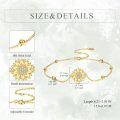 wholesale 14k Gold Sunflower Zircon Beaded Ball Chain Bracelet For Women-0-4