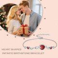 wholesale Infinity Birthstone Bracelet 925 Sterling Silver Heart Love Infinity Link Bracelet Fine Jewelry Birthday Christmas Gifts For Women Girlfriend Wife -0-2