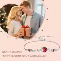 TOUPOP Sterling Silver Infinity Birthstone Bracelet Heart Link Fine Jewelry Gift-0-2