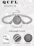 wholesale 925 Sterling Silver Leo Lion Constellation Zodiac Charm Bracelet Wholesale for Men-0-1