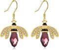 wholesale 925 Sterling Silver Crystal Bee Drop Earrings for Women -0-0