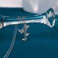 wholesale 925 Sterling Silver CZ Butterfly Pendant Necklace w/ Austrian Crystal Accents & Extender Chain (18+2)-0-3