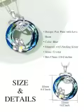 TOUPOP Sterling Silver Blue Crystal Cat Paw Heart Pendant Necklace-0-1