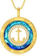 wholesale TOUPOP Anchor Necklace Inspirational Gift Inspiration Necklace 925 Sterling Silver Anchor Pendant For Women Jewelry Gift For Women Friend Sister Wife Christmas Birthday Graduation Gift -0-0