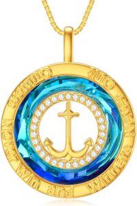 wholesale TOUPOP Anchor Necklace Inspirational Gift Inspiration Necklace 925 Sterling Silver Anchor Pendant For Women Jewelry Gift For Women Friend Sister Wife Christmas Birthday Graduation Gift -undefined