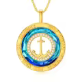 TOUPOP Sterling Silver Stone Anchor Necklace Gift for Women-0-0