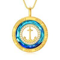 TOUPOP Sterling Silver Stone Anchor Necklace Gift for Women-undefined