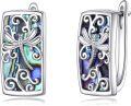 wholesale 925 Sterling Silver & Abalone Shell Dragonfly Hoop Earrings for Women, Hypoallergenic Dangle Earrings, Gift for Mom Wife Birthday Christmas-0-0