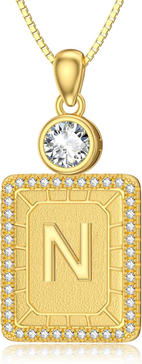 wholesale 18K Gold Sterling Silver A Z Initial Necklace for Women Gift for Mom Wife Girlfriend-N