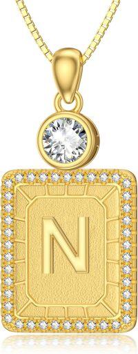 wholesale 18K Gold Sterling Silver A Z Initial Necklace for Women Gift for Mom Wife Girlfriend-N