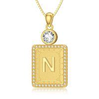 wholesale 925 Sterling Silver A-Z Initial Pendant Necklaces for Women-N