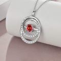 TOUPOP Sterling Silver Ruby Pendant Necklace Sister Gift-0-4