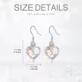 TOUPOP Sterling Silver Rose Heart Butterfly Initial R Dangle Earrings-0-5