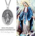 wholesale 925 Sterling Silver Catholic Medal Necklace with Saint Michael and Virgin Mary Pendants for Men & Women-0-5