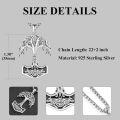 wholesale 925 Sterling Silver Viking Thor's Hammer Mjolnir & Yggdrasil Tree of Life Pendant Necklace w/-0-2