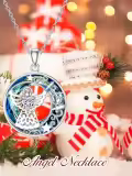 TOUPOP Sterling Silver Crystal Guardian Angel Necklace For Women-0-1