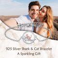 wholesale 925 Sterling Silver Bracelet with Shark and Cat Charm Sport s for Women-0-4
