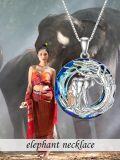 wholesale TOUPOP Elephant Gifts Elephant Necklace For Women Blue Crystal Necklace With Elephant 925 Sterling Silver Elephant Women Jewelry Gift For Her Women Sister Wife Best Friend Birthday Christmas Gifts -0-2