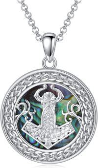 wholesale Sterling Silver Sterling Silver Jewelry Poseidon Trident Peace Sign Coexist Pirate Arrowhead Flower of Life Thor s Hammer Necklace for Women Men-Thors Hammer