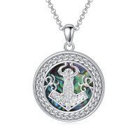wholesale 925 Sterling Silver Yin Yang Pendant with Sun and Flames Necklace for Women & Men-Thors Hammer