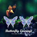 wholesale 925 Sterling Silver Blue Fire Opal Butterfly Stud Earrings Hypoallergenic  for Women Girls 6mm x 8mm-0-22