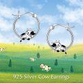 wholesale 925 Sterling Silver Cow Hoop Earrings - Adorable Animal  for Her-0-5