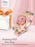 wholesale Sterling Silver Rose Gold Adjustable Rose Ring for Women-0-1