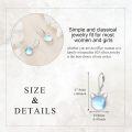 wholesale 925 Sterling Silver Blue Moonstone Cat Ear Studs Dangle Drop Earring  for Girls and Women-0-3
