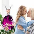 wholesale 925 Sterling Silver Purple Crystal Rose Pendant Necklace Nana Gifts for Mother's Day-0-1