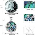wholesale 925 Sterling Silver Turtle & Ocean Waves Abalone Shell Pendant Necklace Sea Life s for Women-0-5