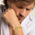 wholesale 925 Sterling Silver Green Enamel Buddha Charm Bracelet With Gold Chain-0-2