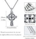 wholesale 925 Sterling Silver Celtic Cross Pendant with Black Stone and Norse Runes - Viking Jewelry for Men & Women -0-6