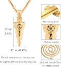wholesale Gold 925 Sterling Silver Arrowhead Pendant Necklace  with Opal and Knotwork Design - Mens Womens Celtic Viking Jewelry-0-3