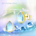wholesale 925 Sterling Silver Blue Moonstone Teardrop Bridal Stud Cartilage Earring Gift for Women-0-4