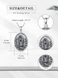 wholesale 925 Sterling Silver Virgin Mary Pray For Us Religious Medal Pendant Necklace for Women and Men-0-1