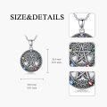 wholesale 925 Sterling Silver Pentagram Tree of Life Pendant Necklace with Multi-Colored Stones for Women Girls Christian Catholic Gifts 48 Chain Length-0-2